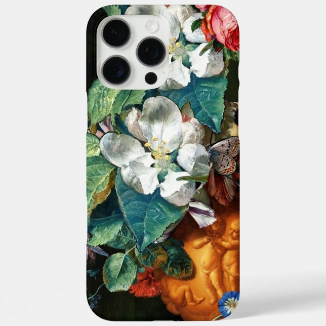 BUTTERFLY ON WHITE FLOWERS Floral Case-Mate iPhone Case (Back)