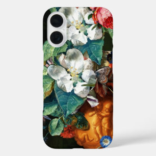 BUTTERFLY ON WHITE FLOWERS Floral iPhone 16 Case