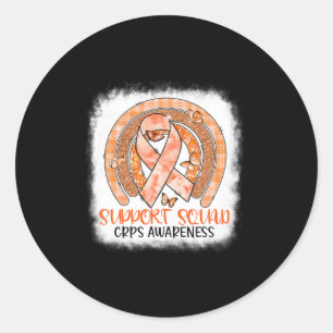 Butterfly Orange Rainbow Support Squad CRPS Awaren Classic Round Sticker