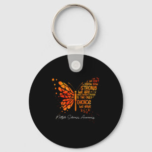 Butterfly Orange Ribbon Multiple Sclerosis Awarene Keychain