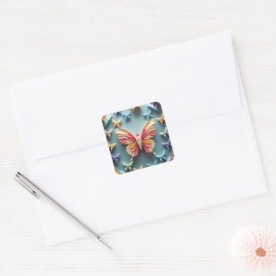 Butterfly Origami Square Sticker