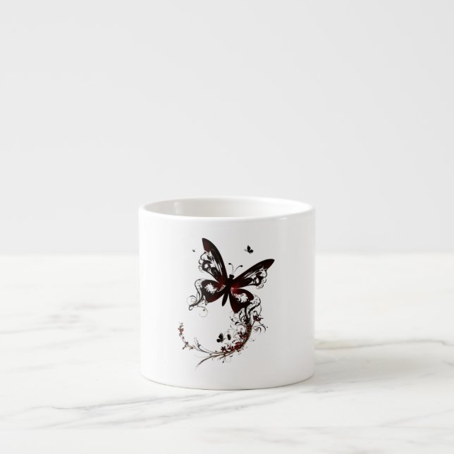 Butterfly Outline Specialty Espresso Mug  (Front)