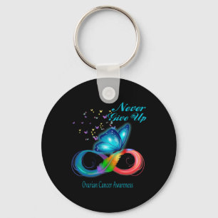 Butterfly Ovarian Cancer Awareness Keychain