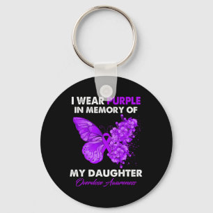 Butterfly Overdose Awareness I Wear Purple For My Keychain