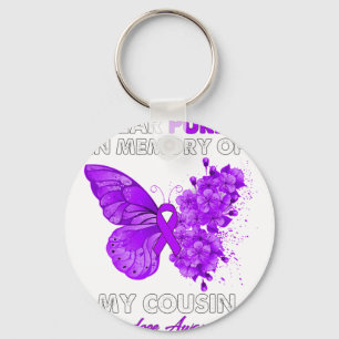 Butterfly Overdose Awareness I Wear Purple For My Keychain
