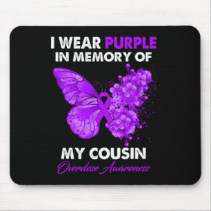 Butterfly Overdose Awareness I Wear Purple For My Mouse Pad