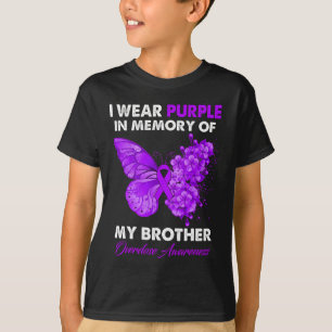 Butterfly Overdose Awareness I Wear Purple For My  T-Shirt