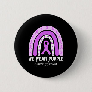 Butterfly Overdose Awareness Month Purple Ribbon 2 Inch Round Button
