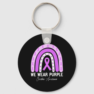 Butterfly Overdose Awareness Month Purple Ribbon Keychain