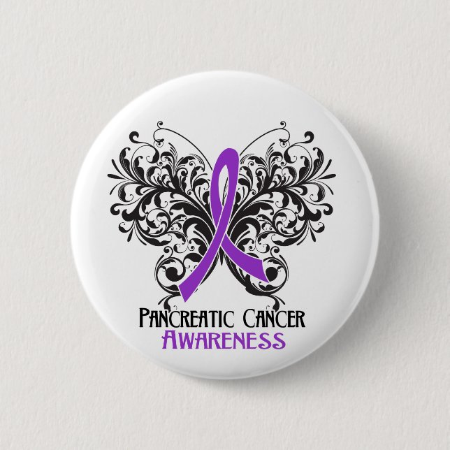 Butterfly Pancreatic Cancer Awareness 2 Inch Round Button (Front)