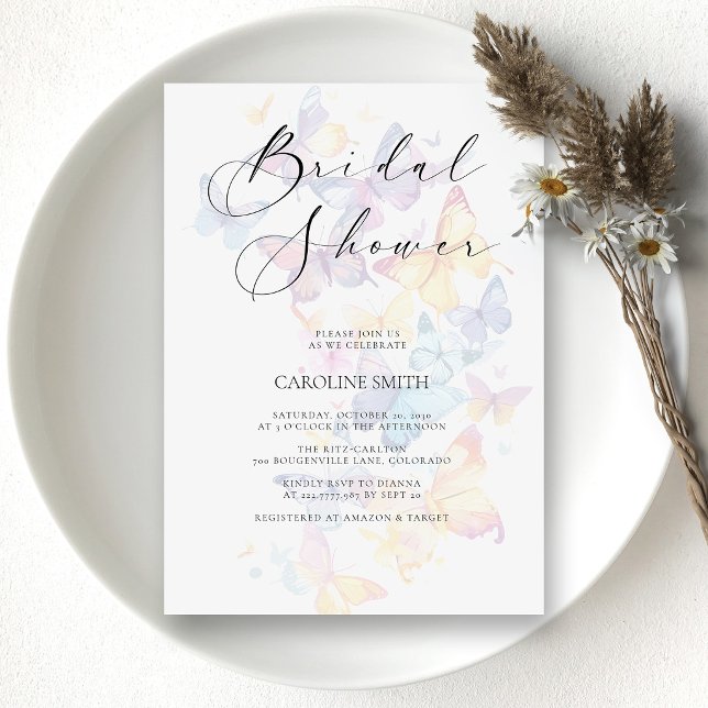 Butterfly Pastel Bridal Shower Invitation (Butterfly Pastel Bridal Shower Invitation
)