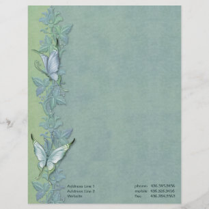 Butterfly Pastel Floral - Customize Letterhead