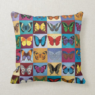 Butterfly Patchwork Throw Pillow