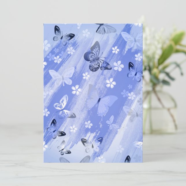 Butterfly Pattern 13 Thank You Card (Standing Front)