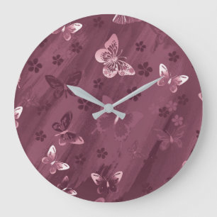 Butterfly Pattern 16 Large Clock