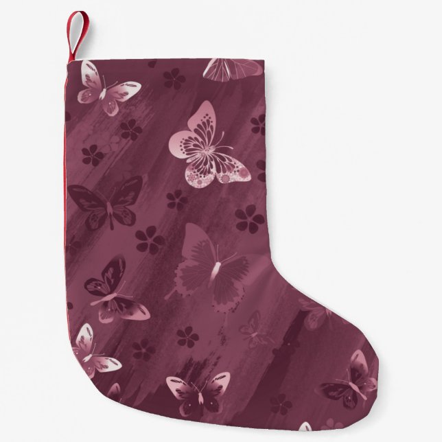 Butterfly Pattern 16 Small Christmas Stocking (Front)