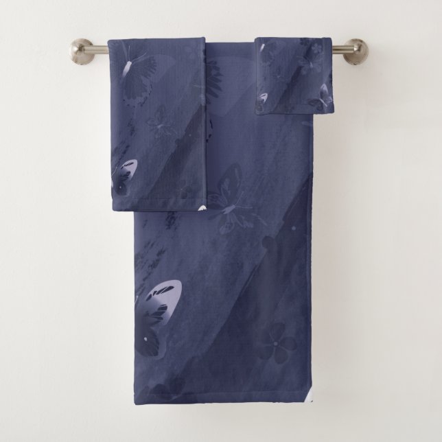 Butterfly Pattern 17 Bath Towel Set (Insitu)