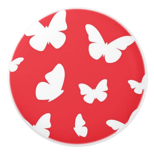 Butterfly pattern 2 ceramic knob (Front)