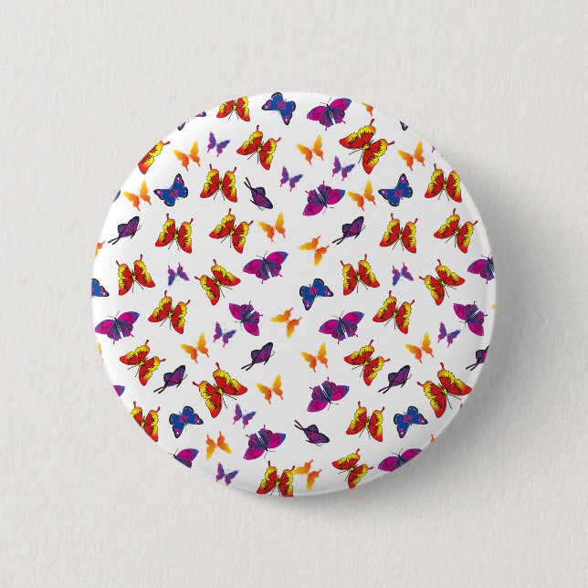 Butterfly Pattern 2 Inch Round Button (Front)