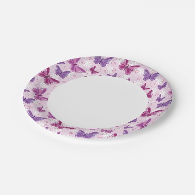 butterfly pattern 2 paper plate (Angled)