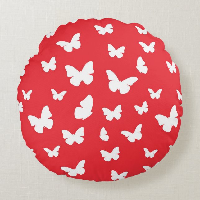 Butterfly pattern 2 round pillow (Front)