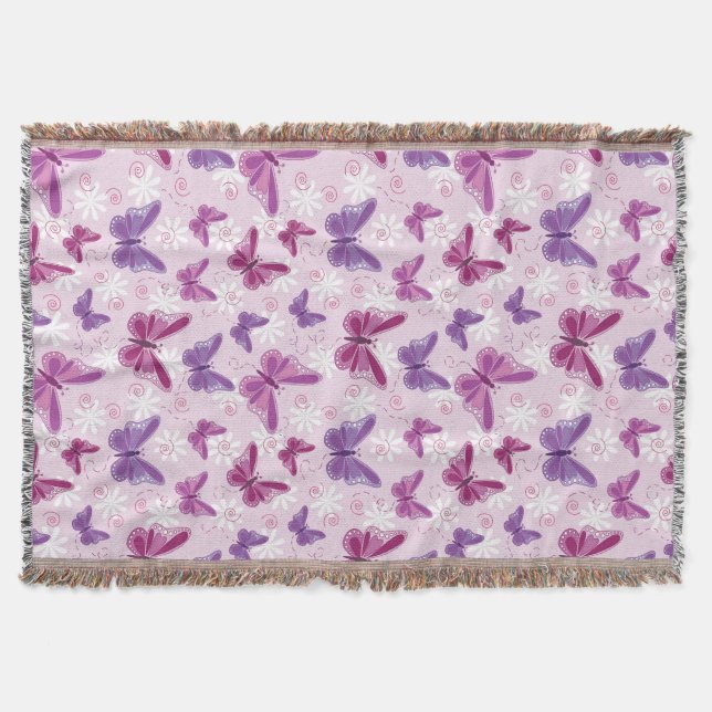 butterfly pattern 2 throw blanket (Front)
