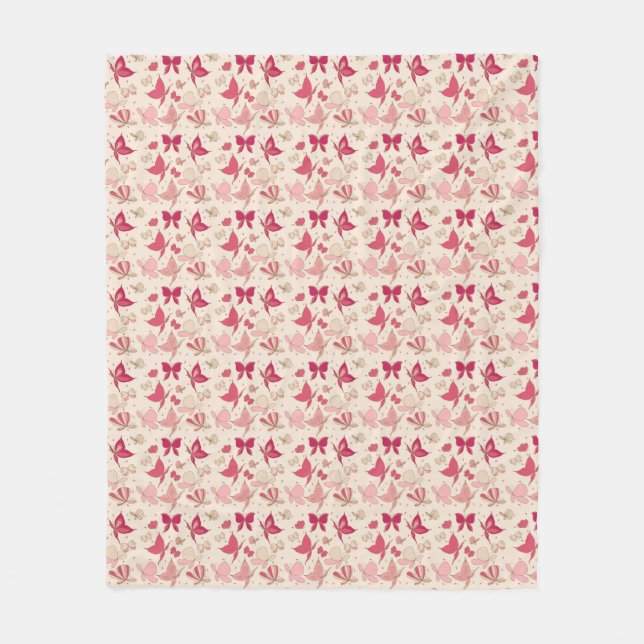 butterfly pattern 3 fleece blanket (Front)