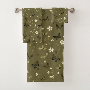 Butterfly Pattern 4 Bath Towel Set