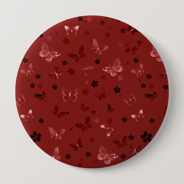 Butterfly Pattern 6 4 Inch Round Button (Front)