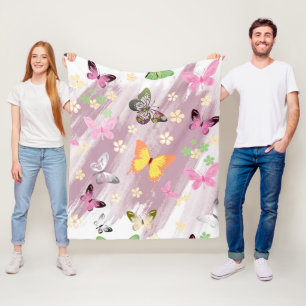 Butterfly Pattern 7 Fleece Blanket