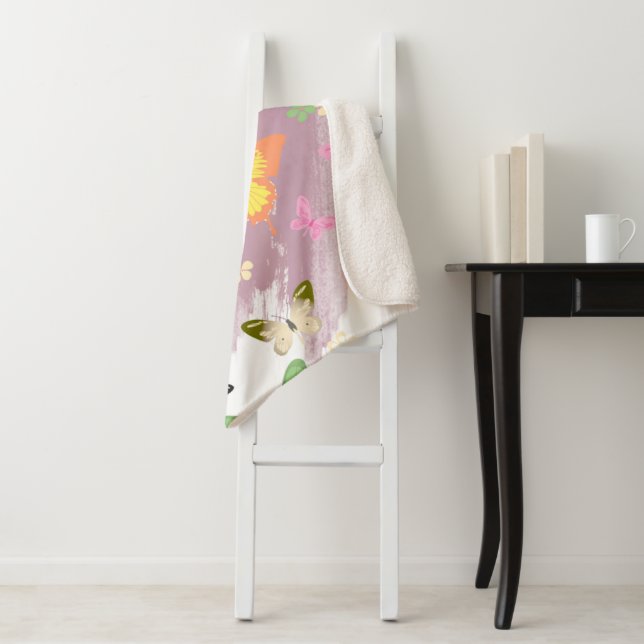 Butterfly Pattern 7 Sherpa Blanket (In Situ)