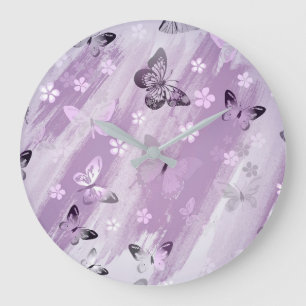 Butterfly Pattern 8 Large Clock