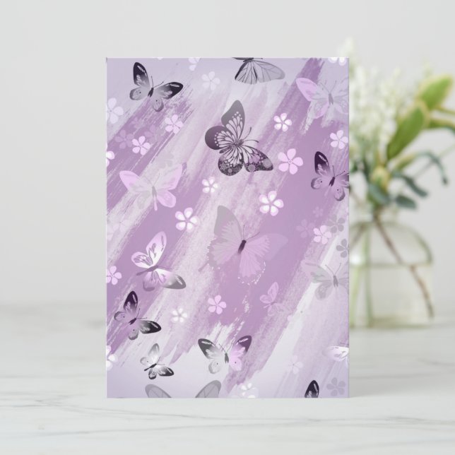 Butterfly Pattern 8 Thank You Card (Standing Front)