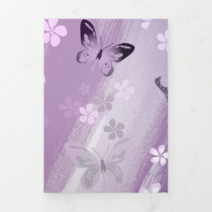 Butterfly Pattern 8 Tri-Fold Holiday Card