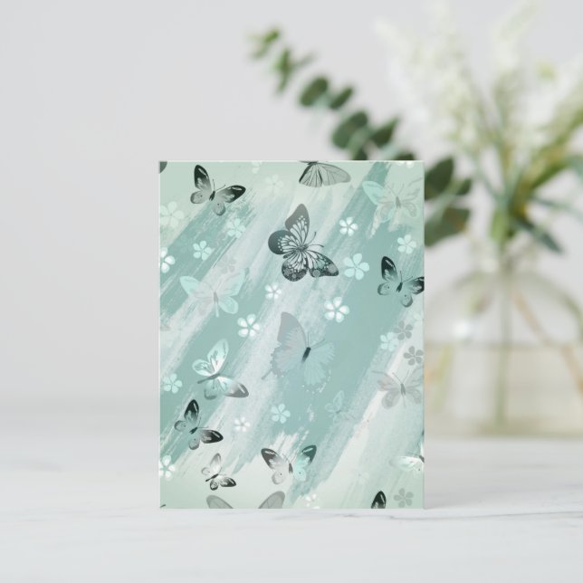 Butterfly Pattern 9 Holiday Postcard (Standing Front)