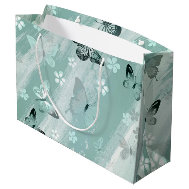 Butterfly Pattern 9 Large Gift Bag (Back Angled)