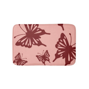 butterfly pattern bath mat