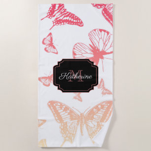 Butterfly Pattern Beach Towel