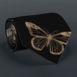 Butterfly pattern black and gold tie<br><div class="desc">Butterfly pattern black and gold</div>