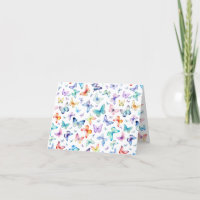 Butterfly Pattern Blank Thank You Card