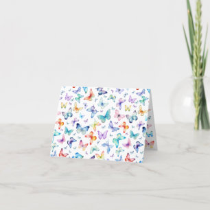 Butterfly Pattern Blank Thank You Card