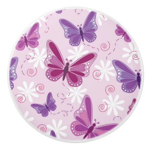 butterfly pattern ceramic knob
