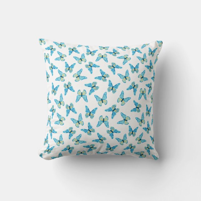 Butterfly Pattern Custom Colours Throw Pillow (Front)