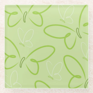 Butterfly pattern glass coaster
