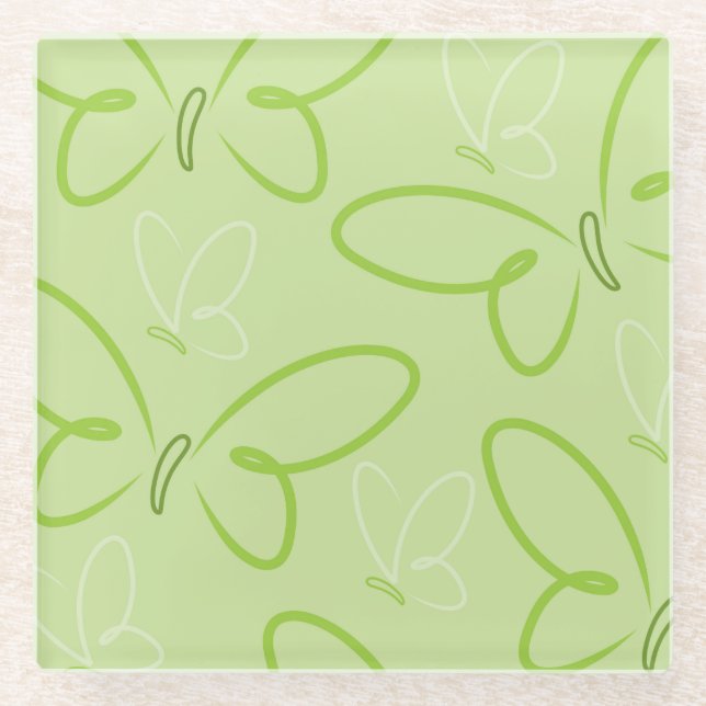 Butterfly pattern glass coaster (Front)