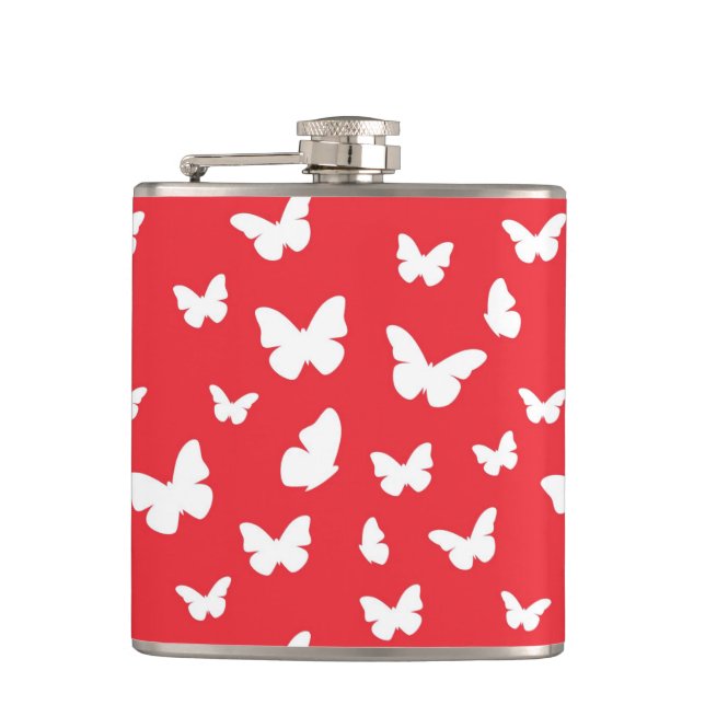 Butterfly pattern hip flask (Front)