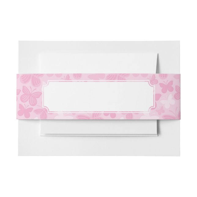 Butterfly pattern invitation belly band (Front Example)
