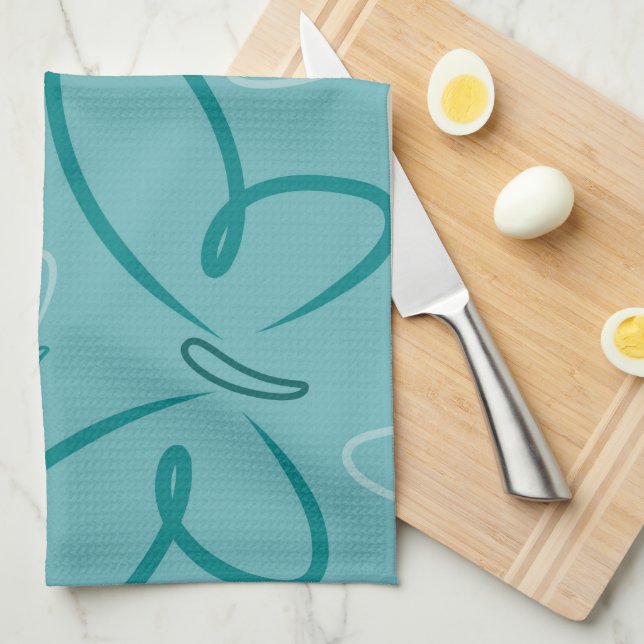Butterfly pattern kitchen towel (Quarter Fold)