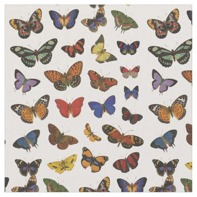 Butterfly Pattern – Nature-Inspired Botanical Fabric (Close Up)