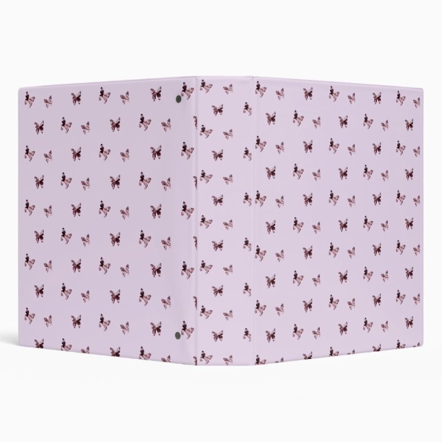 Butterfly Pattern Pastel Pink Purple Flying Animal Binder (Background)
